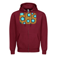Burgundy sunflower gemstone background Zipper Hoodie - JahusDesignShop
