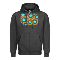 Charcoal Heather sunflower gemstone background Zipper Hoodie - JahusDesignShop