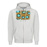 Dove Grey sunflower gemstone background Zipper Hoodie - JahusDesignShop