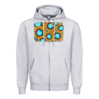 Heather Grey sunflower gemstone background Zipper Hoodie - JahusDesignShop
