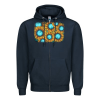 Navy sunflower gemstone background Zipper Hoodie - JahusDesignShop