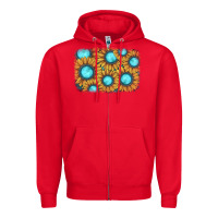 Red sunflower gemstone background Zipper Hoodie - JahusDesignShop