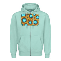Sunflower Gemstone Background Zipper Hoodie | Teevron