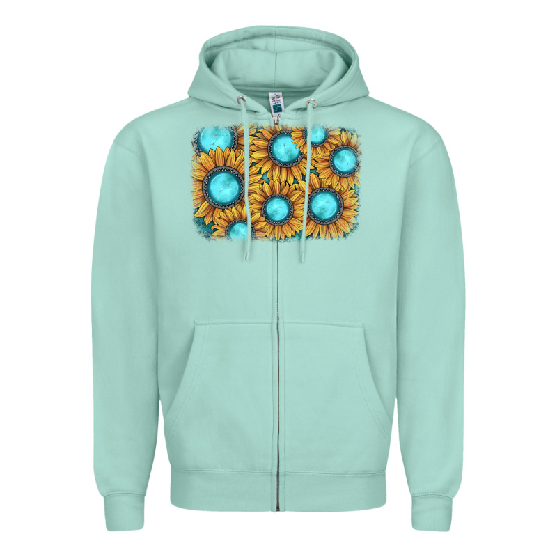 Sunflower Gemstone Background Zipper Hoodie by JahusDesignShop | Teevron