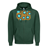 Sports Green sunflower gemstone background Zipper Hoodie - JahusDesignShop