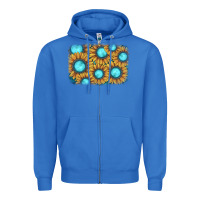 True Royal sunflower gemstone background Zipper Hoodie - JahusDesignShop