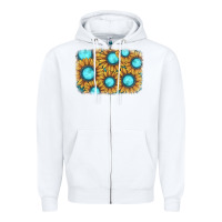 White sunflower gemstone background Zipper Hoodie - JahusDesignShop