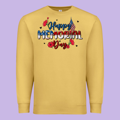Happy Memorial Day Premium Sweatshirt Designed By Maliassmallbusiness