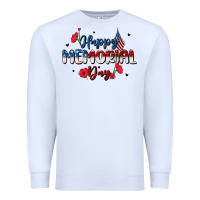 White happy memorial day Premium Sweatshirt - MaliasSmallBusiness