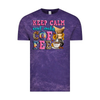 Cloud Purple keep calm and make coffee Vintage Tee - Zillion Design Studio