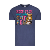Vintage Denim keep calm and make coffee Vintage Tee - Zillion Design Studio