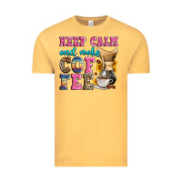 Vintage Mustard keep calm and make coffee Vintage Tee - Zillion Design Studio