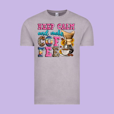 Keep Calm And Make Coffee Vintage Tee Designed By Zillion Design Studio