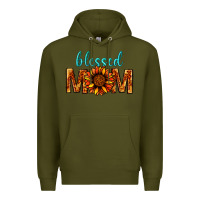 Army Green Blessed Mom Premium Hoodie - BundleAndBundleShop