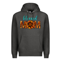 Charcoal Heather Blessed Mom Premium Hoodie - BundleAndBundleShop