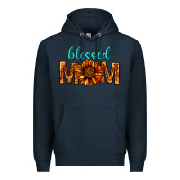 Navy Blessed Mom Premium Hoodie - BundleAndBundleShop