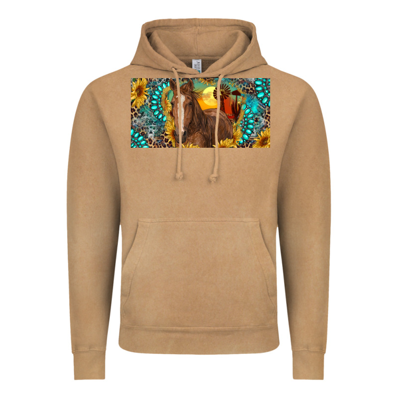 Horse And Desert With Sunflowers Gemstone Vintage Hoodie by RanaPortraitStore | Teevron