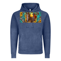 Vintage Denim horse and desert with sunflowers gemstone Vintage Hoodie - RanaPortraitStore