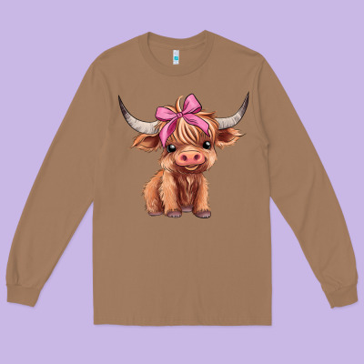 Cute  Heifer Long Sleeve Tee Designed By Adodesignshop
