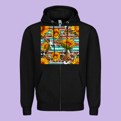 Serape Leopard Seamless Pattern Zipper Hoodie Designed By Bundleandbundleshop
