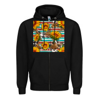 Black serape leopard seamless pattern Zipper Hoodie - BundleAndBundleShop