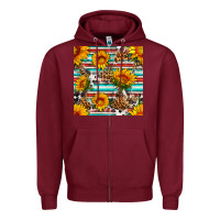 Burgundy serape leopard seamless pattern Zipper Hoodie - BundleAndBundleShop