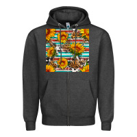 Charcoal Heather serape leopard seamless pattern Zipper Hoodie - BundleAndBundleShop