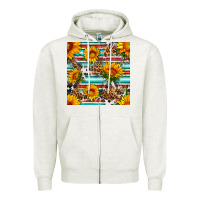 Oatmeal Heather serape leopard seamless pattern Zipper Hoodie - BundleAndBundleShop