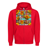 Red serape leopard seamless pattern Zipper Hoodie - BundleAndBundleShop