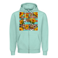 Seafoam serape leopard seamless pattern Zipper Hoodie - BundleAndBundleShop