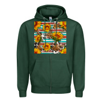 Sports Green serape leopard seamless pattern Zipper Hoodie - BundleAndBundleShop