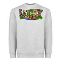 Heather Grey st patricks shamrock gold with rainbow Heavyweight Sweatshirt - RanaPortraitStore
