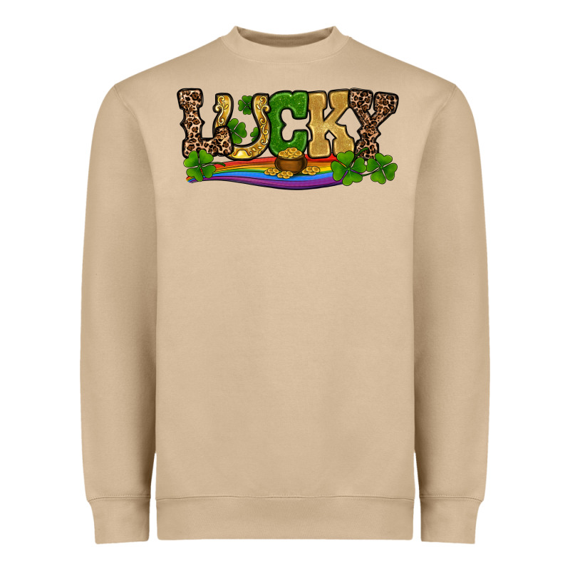 St Patricks Shamrock Gold With Rainbow Heavyweight Sweatshirt by RanaPortraitStore | Teevron
