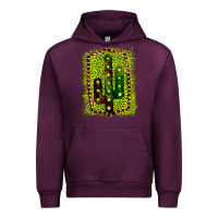 Mauve Wine Cactus Leopard Frame Urban Hoodie - Bettercallsaul