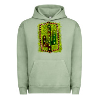 Pigment Oil Green Cactus Leopard Frame Urban Hoodie - Bettercallsaul