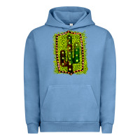 Pigment Pebble Blue Cactus Leopard Frame Urban Hoodie - Bettercallsaul