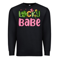 Black lucky babe st patrick s day Premium Sweatshirt - MaliasSmallBusiness