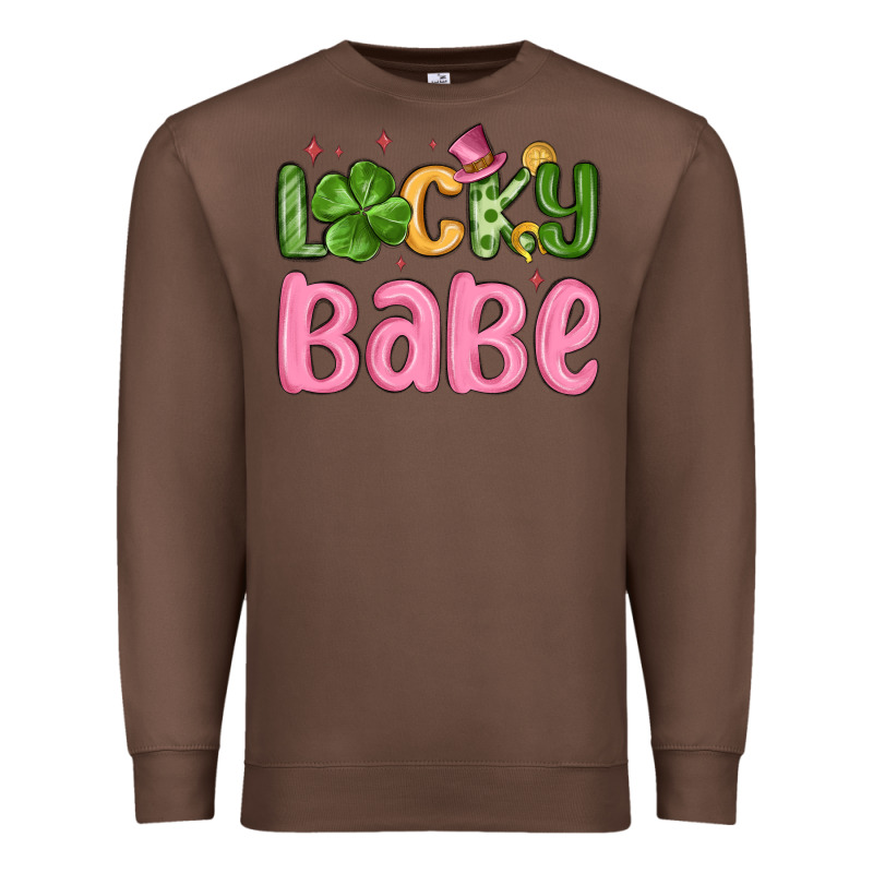 Lucky Babe St Patrick S Day Premium Sweatshirt by MaliasSmallBusiness | Teevron