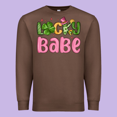 Lucky Babe St Patrick S Day Premium Sweatshirt Designed By Maliassmallbusiness