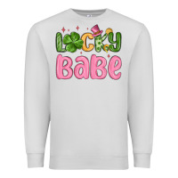 Dove Grey lucky babe st patrick s day Premium Sweatshirt - MaliasSmallBusiness