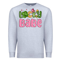 Heather Grey lucky babe st patrick s day Premium Sweatshirt - MaliasSmallBusiness