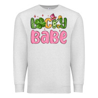 Oatmeal Heather lucky babe st patrick s day Premium Sweatshirt - MaliasSmallBusiness