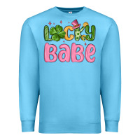 Ocean Blue lucky babe st patrick s day Premium Sweatshirt - MaliasSmallBusiness