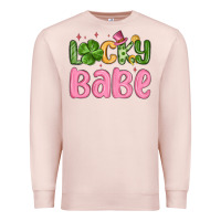 Pale Pink lucky babe st patrick s day Premium Sweatshirt - MaliasSmallBusiness