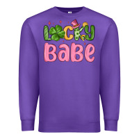Purple lucky babe st patrick s day Premium Sweatshirt - MaliasSmallBusiness