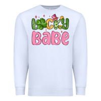 White lucky babe st patrick s day Premium Sweatshirt - MaliasSmallBusiness