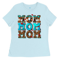 Baby Blue mom mom mom Ladies Tee - AdoDesignShop