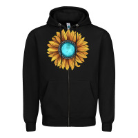 Black sunflower gemstone Zipper Hoodie - JahusDesignShop