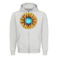 Dove Grey sunflower gemstone Zipper Hoodie - JahusDesignShop
