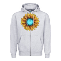 Heather Grey sunflower gemstone Zipper Hoodie - JahusDesignShop